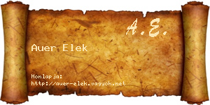Auer Elek névjegykártya